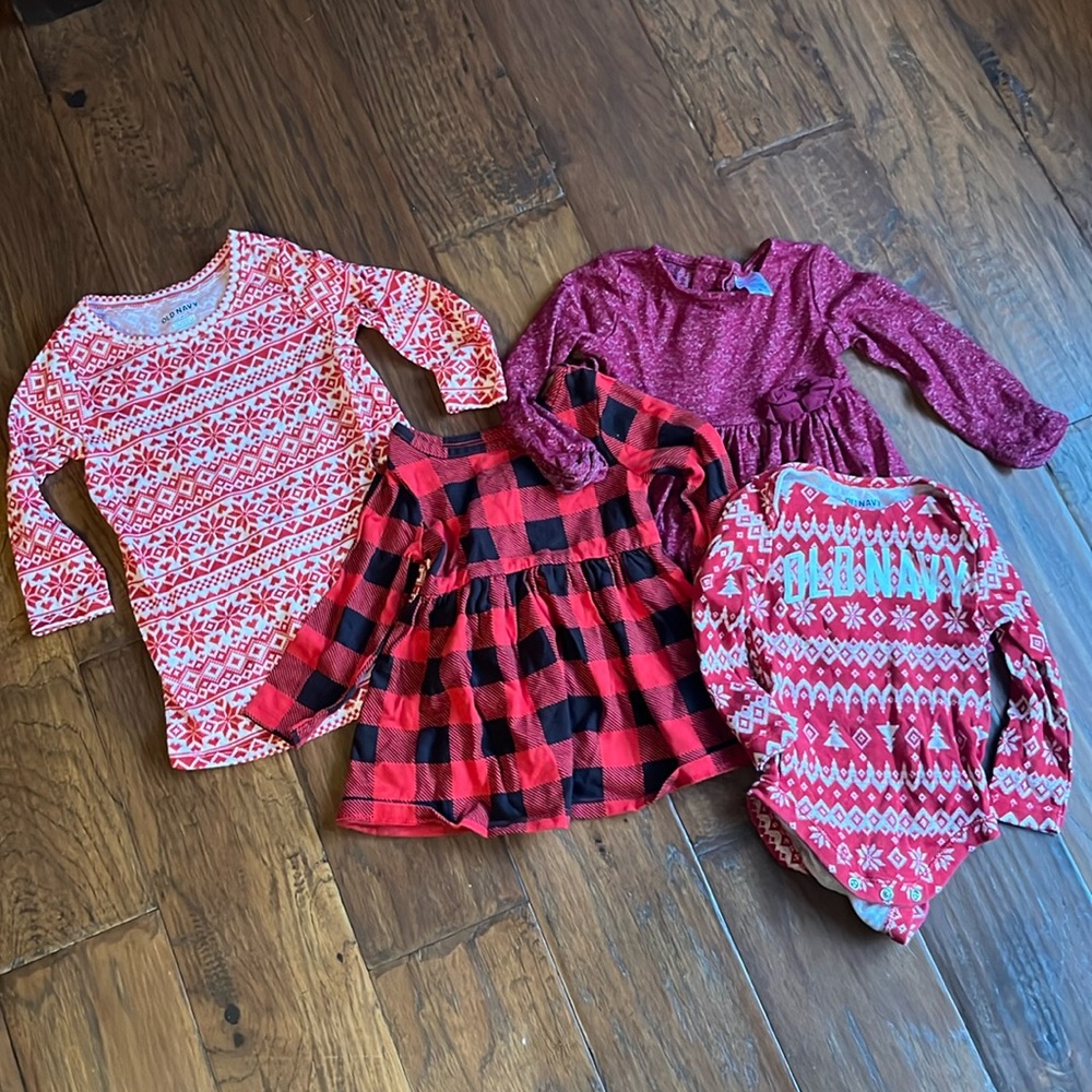 Winter Dress Lot & Onesie Girl